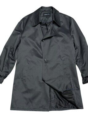 London Fog Lightweight Grey Long Trench Business Casual Designer Coat Mens Small